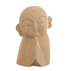 親子地蔵 一人子 白木 木地