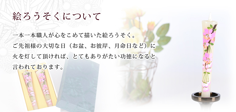 絵ろうそく 【4月桜（手描き）3号】商品説明