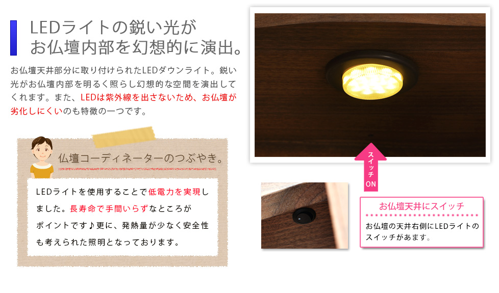 ポイント6 明るく長持ちLED