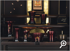 銅器　輝き型　ワインボカシ　桜彫金