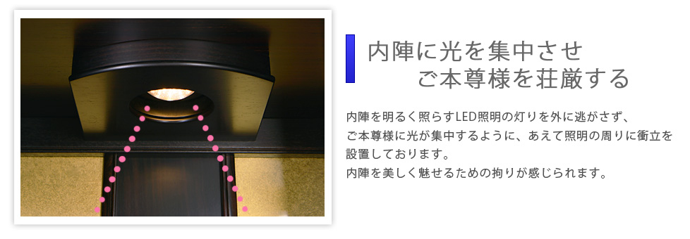 ポイント05：内部に光を集中させご本尊様を荘厳する