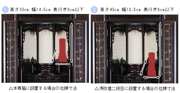 唐木仏壇 ひなた 紫檀系の位牌設置