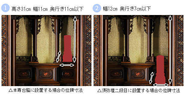 唐木仏壇 葉山 本鉄刀木 16号の位牌設置