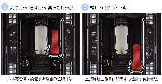 唐木仏壇 夢殿 黒檀の位牌設置