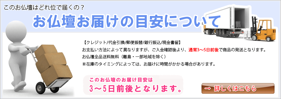 お仏壇のお届けの目安について