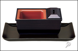 焼香盆やすらぎセット5.0寸 木目色 特小 廻し香炉おぼんセット