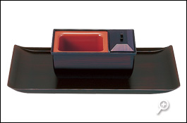 焼香盆やすらぎセット5.0寸 木目色 小 廻し香炉おぼんセット