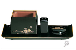 焼香盆セット 4.0寸 蓮 小 廻し香炉おぼんセット