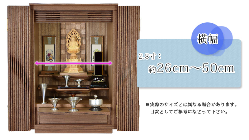 仏具セット 【錫製 フィオーレ】に合うお仏壇のサイズ