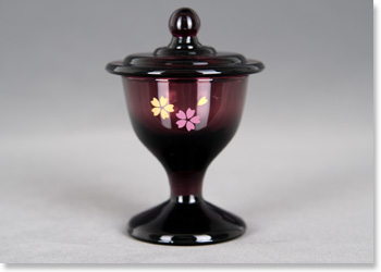 ガラス　ワイン桜 仏器（仏飯器）