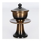 伝統型 コハクボカシ 茶器（茶湯器）【陶器】 並【銅器】