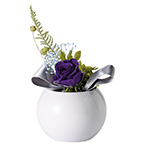 プリザーブドフラワー 陶器付 花来（かこ）モーブ
