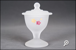 ガラス　くもりガラス ホワイト桜 茶器（茶湯器）　