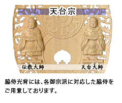 脇侍光背には、各御宗派に対応した脇侍をご用意しております。