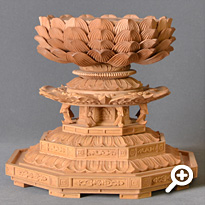 白檀 大日如来像・上彫仏 火炎光背・正八角台座 フォトギャラリー