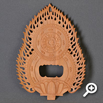 白檀 大日如来像・上彫仏 火炎光背・正八角台座 フォトギャラリー