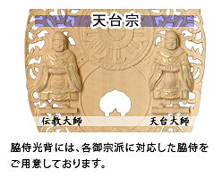 脇侍光背には、各御宗派に対応した脇侍をご用意しております。