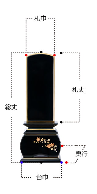 塗位牌 『優雅 春秋』 サイズ寸法