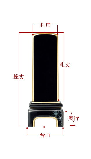 塗位牌 『かなで 結晶』 サイズ寸法