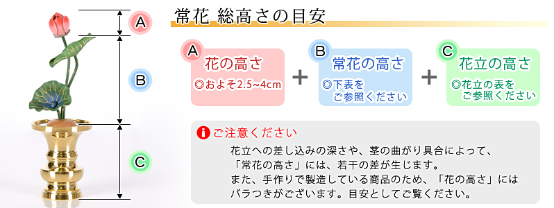 アルミ常花 3本立 彩色 サイズ