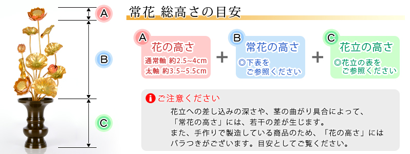 アルミ常花 11本立 淡彩色 サイズ