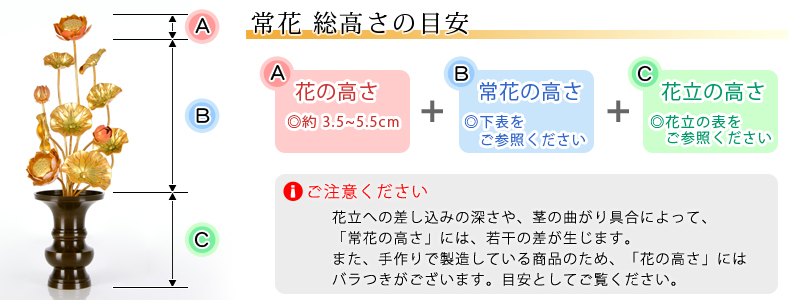 アルミ常花 13本立 淡彩色 サイズ