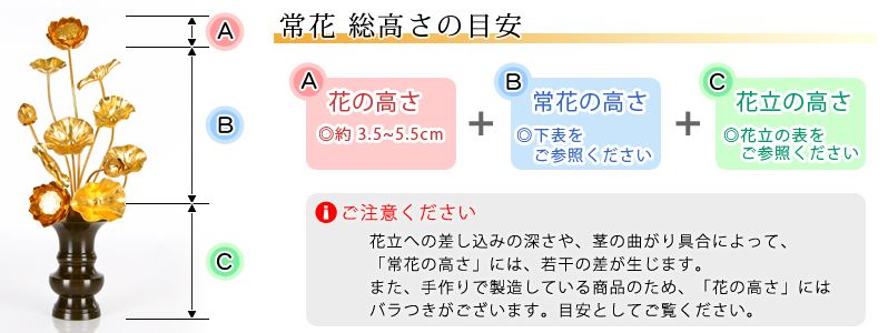 アルミ常花 15本立 金色 サイズ