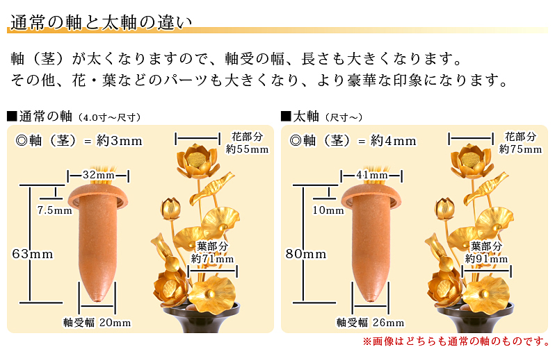 アルミ常花 9本立 消金 サイズ