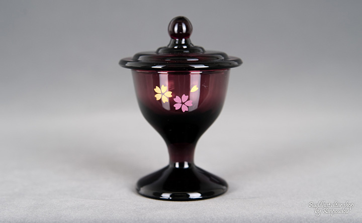 ガラス　ワイン桜　茶器（茶湯器）