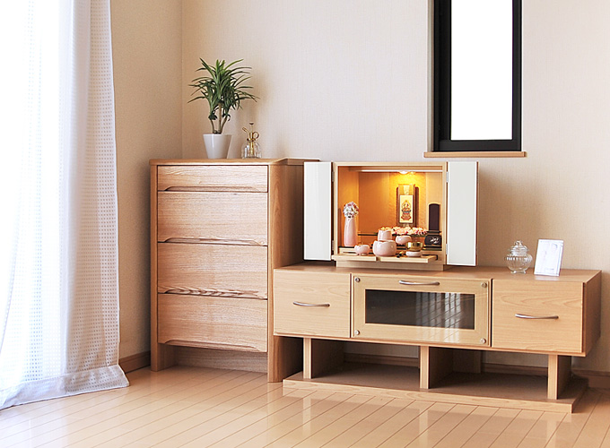 ☆仏壇 モダンミニ仏壇 トスカーナ ホワイト 14号 | 仏壇・仏具・位牌の