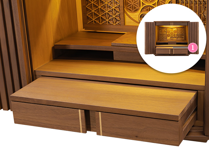モダンミニ仏壇 ことだま ウォールナット無垢 16号 | 仏壇・仏具・位牌